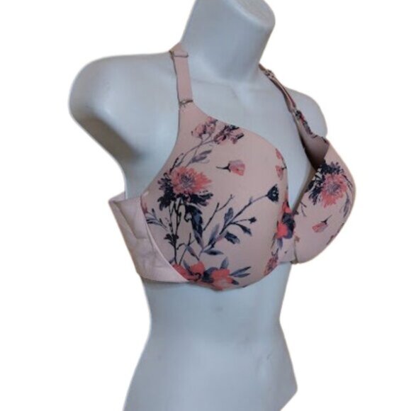 La vie en rose Sleekback Pink Floral Bra 38 D - Picture 2 of 4